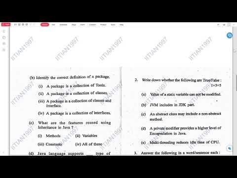 JAVA PROGRAMMING | END SEMESTER EXAMINATION | 2023