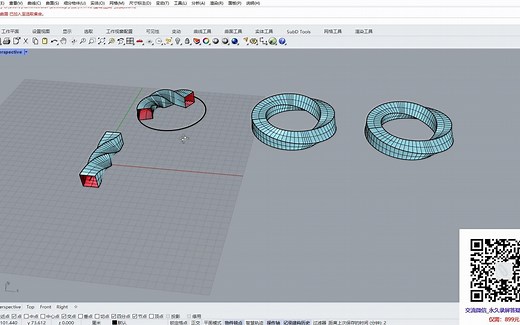 RHINO扭转与曲线流动_莫比乌斯环