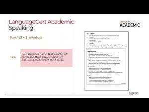LanguageCert Academic - Speaking