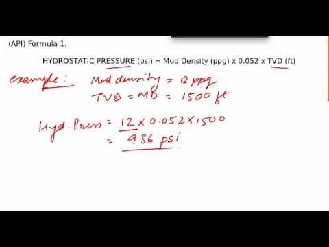 IWCF Well Control Formula no. 1 (API units)