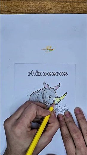 Adorable Rhino Coloring Page 🦏 Satisfying Art