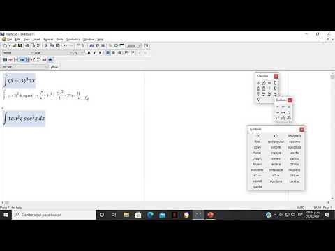 INTEGRALES INDEFINIDAS en MATHCAD