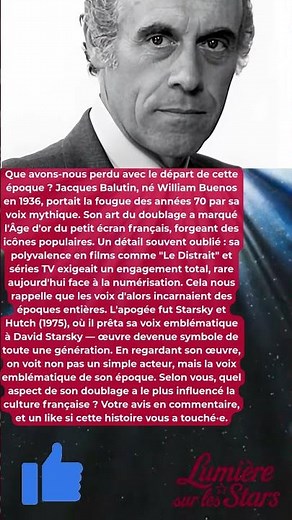 Jacques Balutin : Comment Starsky a Tout Changé ?