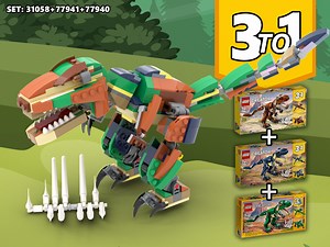 LEGO MOC-93394 T-REX alternative build 31058   77940   77941 (Creator > Creator 3-in-1 2021)