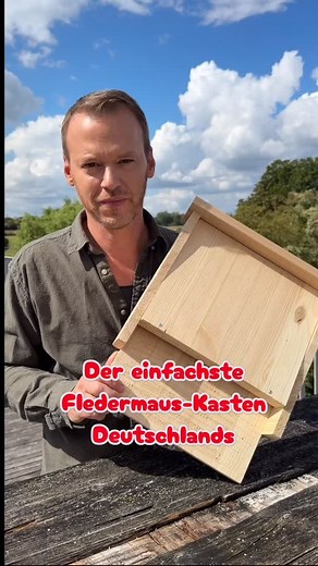 Bauanleitung für den einfachsten Fledermaus-Kasten. 1 Brett, 13 Edelstahl-Schrauben, 20 Minuten. Das war’s! Aufhängen in 4-5 Metern Höhe am Haus oder Baum (trocken), bitte keine Farben o.ä. benutzen (giftig!). Manche Fledemäuse fangen bis zu 4.000 Mücken pro Nacht und auch viele andere Insekten. Sie sind also ein wichtiges Element der heimischen Biodiversität! Daher ist ein Garten voller Insekten (Nachtblüher!) mindesten so wichtig! #fledermaus #diy #artenschutz #bauanleitung #natur #fledermausk
