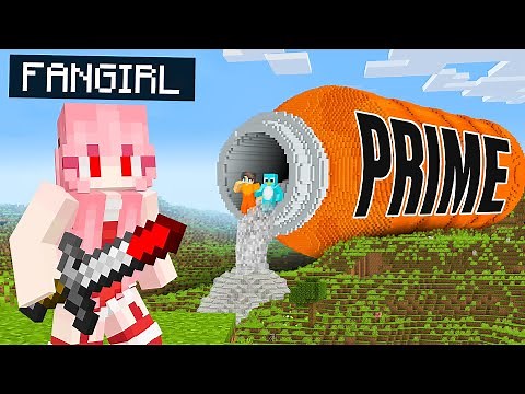 I Built a SECRET PRIME House to Hide From Crazy Fan Girl in Minecraft
