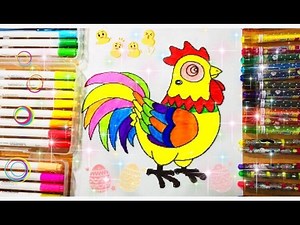 Roosters Coloring Pages for Kids | Colour for Children to Learn