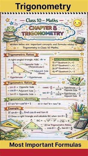 class 10th trigonometry chapter all formulas,trigonometry all formulas #trigonometryformulas #shorts