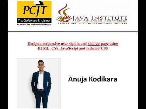 Signup & Signin Pages Design | Web Programming I | Java Institute