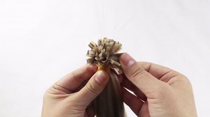 Fshine K Tip Hair Extensions Real Human Hair Remy Pre Bonded with Keratin Color 16 Golden Blonde Highlight & 22 Light Blonde U Tip 22 inch Extensions 50g/50s