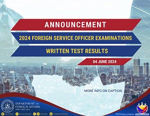 45K views · 189 reactions | The Board of Foreign Service Examinations (BFSE) wishes to announce that the following examinees passed the 2024 Foreign Service Officer Examinations (FSOE) - Written Test, which was held on 03, 04 and 05 April 2024 at the Asian Institute of Management (AIM). Read full story  https://tinyurl.com/yuywsh4j #DFAForgingAhead | Department of Foreign Affairs, Republic of the Philippines | Facebook