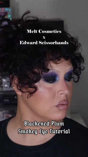 Melt Cosmetics X Edward Scissorhands | Blackened Plum Smokey Eye Makeup Tutorial Head to my YouTube channel to watch the full length tutorial Products used: @meltcosmetics Edward Scissorhands Palette & Onyx Gel Liner as eyeshadow base @Half Magic by Donni Davy Dopamine Sparkle as highlight @에스쁘아 espoir Fake Bleach tinted brow gel #gothmakeup #gothicmakeup #uniquemakeup #indiemakeup #gothgirl #gothic #gothmakeupfinds #meltcosmetics #halfmagicbeauty #darkfemme #blacksmokeyeye #smokeyeye #makeuptut