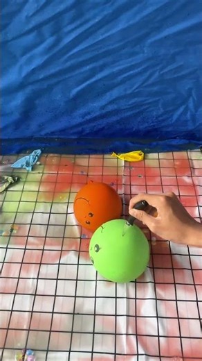 Seven Emoji Water Balloon Color Popping Satisfying Reverse ASMR #balloon #poppballons #asmr