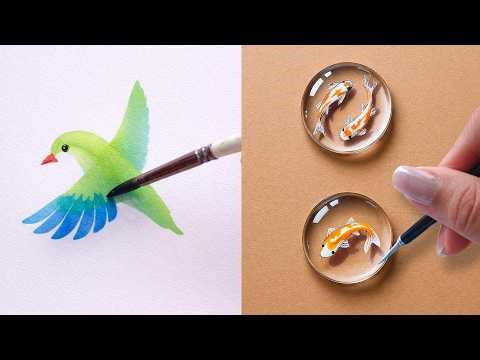 10 Art Hacks When You’re Bored || Art Ideas || painting for Beginners