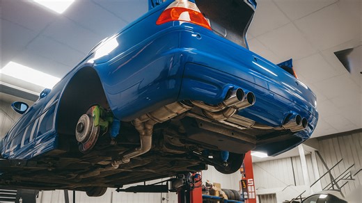 BMW E46 M3 race exhaust install Supersprint lightweight sound upgrade