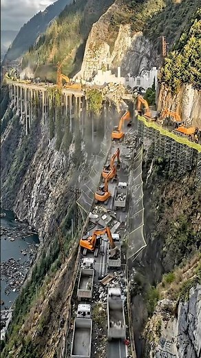 Insane Cliff Road Rebuild in Minutes 🚧 From Collapse to Perfect Highway | Hyper Timelapse