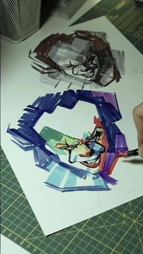 Expressive Brushmarker Illustration Process #markerart #drawing #sketch