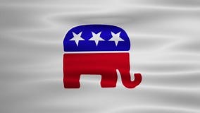 Animated Republican Party Logo on White Waving Flag. Vote, Election, Democracy Stock Video - Video of election, footage: 195718551