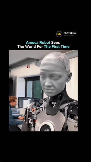 NextGenAI on Instagram: "Ameca, the humanoid robot by Engineered Arts, reacts to her first real-world environment with expressive facial micro-movements. Designed as a platform for AI and human-robot interaction (HRI), Ameca demonstrates how advanced humanoid robotics are becoming, offering developers a versatile tool for research and experimentation. Follow @kant.tungal Credit: Engineered Arts #technews #future #technology #artificialintelligence #innovation #automation #robot #robotics #aiinno