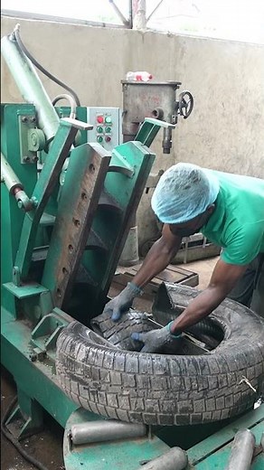 Here’s how this company recycles old tires to create rubber bricks. 🧱 #rubber #sustainable #nigeria