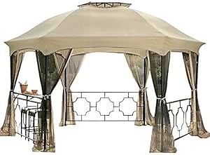 Dawson Hexagon Gazebo Replacement Canopy Top Cover and Netting - RipLock 350