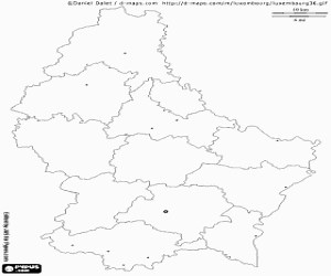 Luxembourg map coloring page printable game