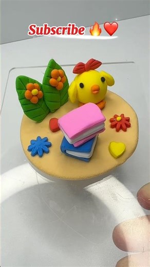 “ClayDream ✨Cute Chick with Books & Flowers 🌸🐥”