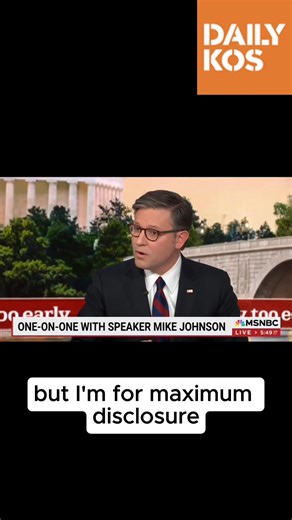 "The government is shut down, but the House refuses to go back in session. Why are we in recess? Because the day we go back into session, I have 218 votes for the discharge petition to force a vote on releasing the Epstein files." Full story here 👇 https://www.dailykos.com/story/2025/10/6/2347232/-Even-Republicans-admit-Johnson-is-doing-everything-to-hide-Epstein-files | Daily Kos