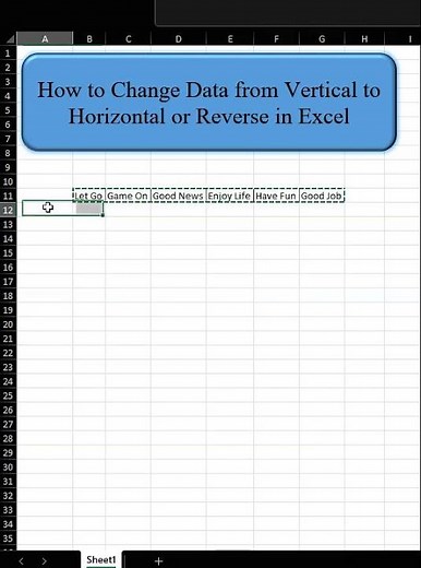 How to Change Data from Vertical to Horizontal or Reverse in Excel 🧨🤣