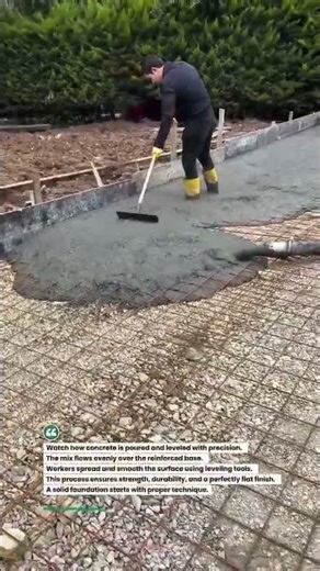 Concrete Pouring & Leveling Process Fast Build! #construction #concrete #build