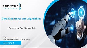 Data Structures and Algorithms – IT251 - Lecture 4