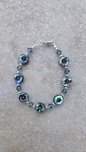 Abalone & Swarovski Sterling Silver Bracelet: Paua Shell Jewelry - Etsy Australia