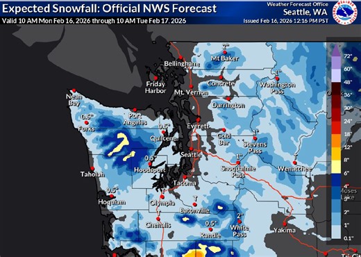 Hood Canal, Kitsap could see 'threat' of rain-snow mix this week