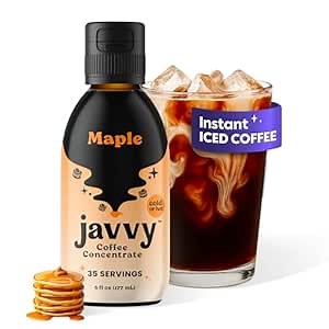 Javvy Coffee Concentrate - Cold Brew Coffee, Perfect for Instant Iced Coffee, Cold Brewed Coffee and Hot Coffee, 35 Servings - Maple