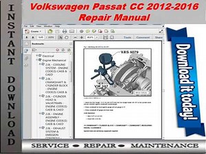 Volkswagen Passat CC 2012 2013 2014 2015 2016 Repair Manual