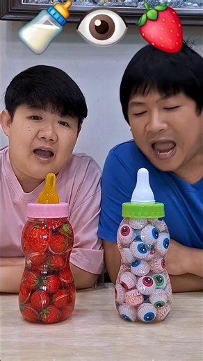Real VS Jelly Big Bottle Candy 🍼😂#funny #comedy #ฮ่าๆตลกๆ #ตลกb#shortsviral