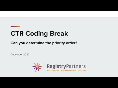 Priority Order - CTR Coding Break (December 2022)