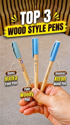 Top 3 Wood Style Ballpen Review 🖊️ Doms Inxtra Fine Pen Vs Flair Woody Pen Vs Unomax Xtron Wood Pen