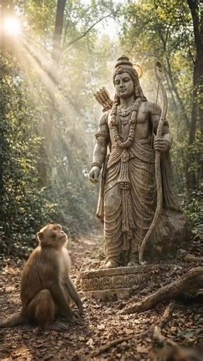 A Mysterious Shri Ram Statue Fell From the Sky #ai #mystery #monkey #trending #story🚩❤️✨