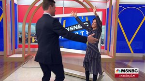 Willie Geist and Stephanie Ruhle reunite on set after her memorable show of support last weekend during the New York City Marathon. | MS NOW