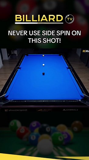NEVER USE SIDE SPIN ON THIS SHOT! 👀 Great tip for all abilities! 📚 #BilliardTV | Watch 24/7 on Billiard TV App | #pool #pooltip #learnpoolandbilliards #billiards #9ball #9ballpool🎱 #8ball #8ballpool #fyp #foryoupage