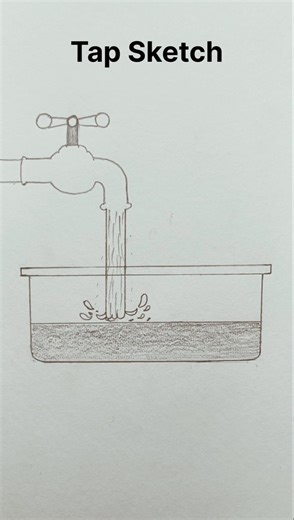 Tap Sketch – Simple Water Flow Drawing#youtubeshorts #art #shortsfeed #viralvideo #youtube