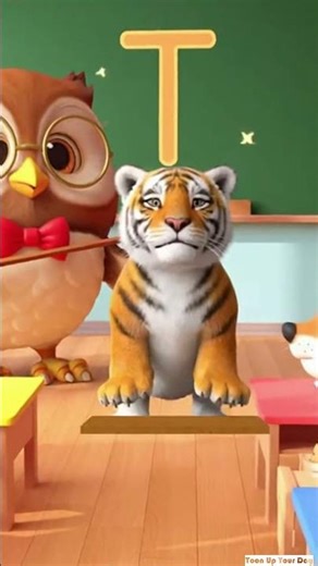 Letter T is for Tiger | Fun 3D Classroom Animation | ABC Learning Short #cartoonshorts #cartoon