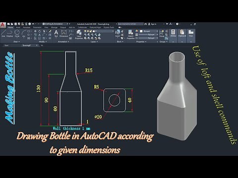 Drawing bottle in autocad. How to draw bottle in autocad. #autocad #knowledge