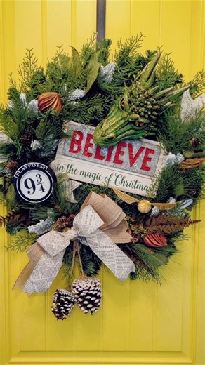 POV: You found the most magical Christmas decor in the Wizarding World. 🐉✨ Making this Harry Potter inspired Dragon Wreath was pure magic! Whether you’re a Gryffindor or a Slytherin, this DIY Christmas Dragon Wreath is the ultimate way to level up your holiday home decor this year. 🎄🔥 ​ Which dragon should I make next? A Hungarian Horntail or a Norwegian Ridgeback? Let me know in the comments! 👇 . . . . ​#HarryPotterChristmas ​#DragonWreath ​#WizardingWorldChristmas ​#ChristmasDIYDecor ​#Hog