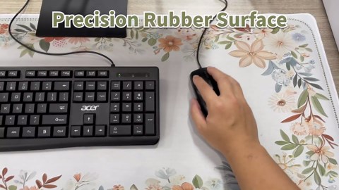 Mouse Pad for Desktop - Large Non-Slip Mouse Mat with Edge Stitching, Washable Cute Floral Design for Office, Gaming & Work