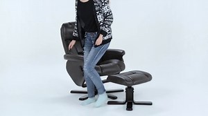 Watch Simpli Home Whitman 31 inch Wide Contemporary Euro Recliner in Brown Faux Air Leather on Amazon Live