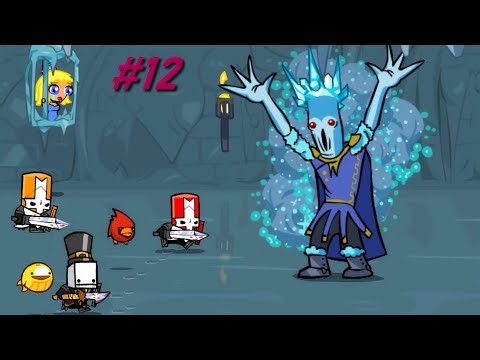 Castle Crashers #12. The snow world. Boss - Ice sorcerer! Рыцари против босса - Ледяного колдуна!
