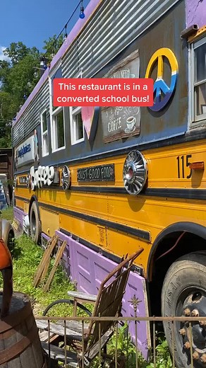 Unique School Bus Restaurant Conversion in Tennessee, USA