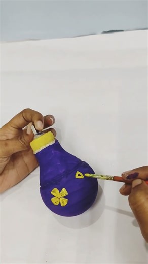 DIY LED Bulb💜💛#artshorts #shortviral #diycrafts #craft #acrylicpainting#handmade